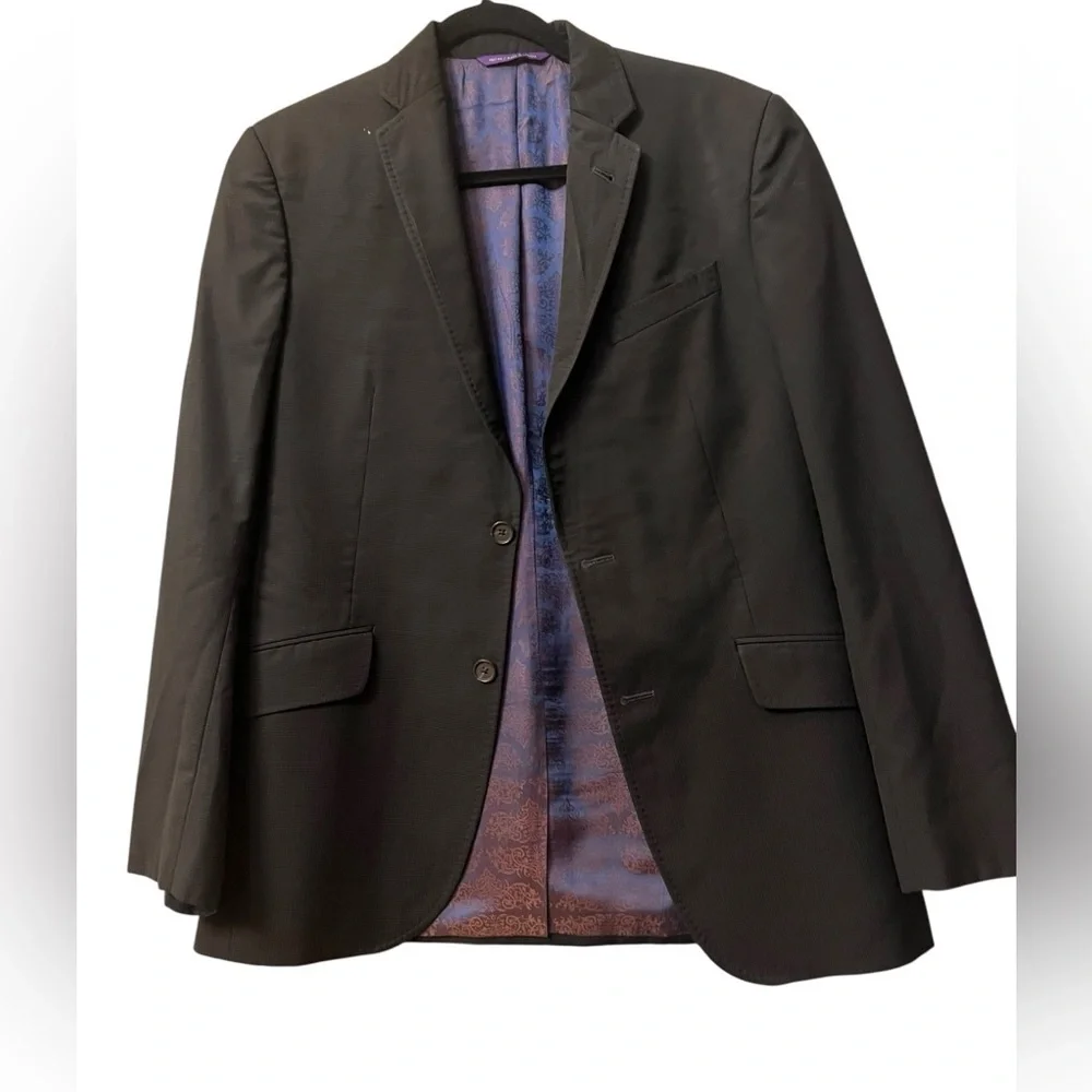 Ted Baker London Black Sport Coat with Notched Lapel Size 38